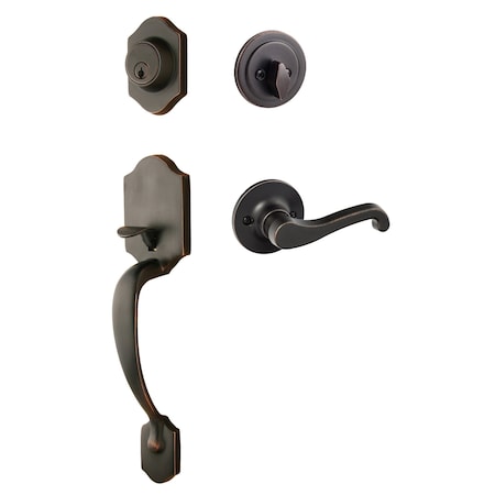 Sure-Loc Hardware Sure-Loc Hardware Coral Handleset, Sage Lever Handleset Trim, Vintage Bronze, Right Hand CR507-SG RH 11P